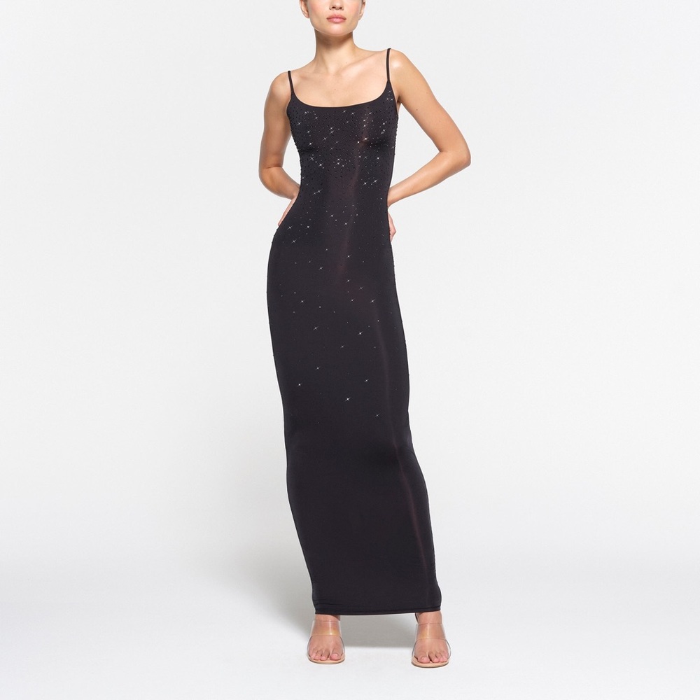 SKIMS x Swarovski Cami Maxi Dress S Onyx (New)